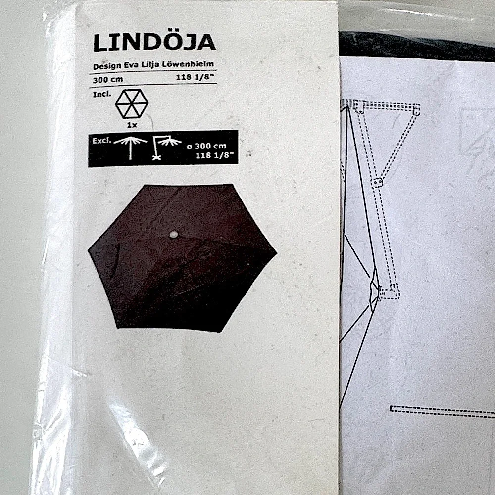 NWT!!! LINDÖJA Black Umbrella Cover - Picture 2 of 6
